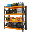 thumbnail image 1 of 48"W Garage Shelving, 3000LBS Heavy Duty Adjustable Storage Shelf, 4 Tier Metal Storage Rack, Garage Storage Shelving Unit for Warehouse, Basement, Supermarket, 47.3"W x 23.7"D x 78.7"H Black-Orange, 1 of 11
