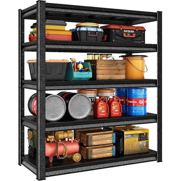 48" W Garage Shelving Heavy Duty，3000LBS Loads Adjustable Garage Storage Shelves,5-Tier Metal Storage Racks and Shelving Units, Utility Rack Shelves,48”W x 24”D x 78”H,Silver