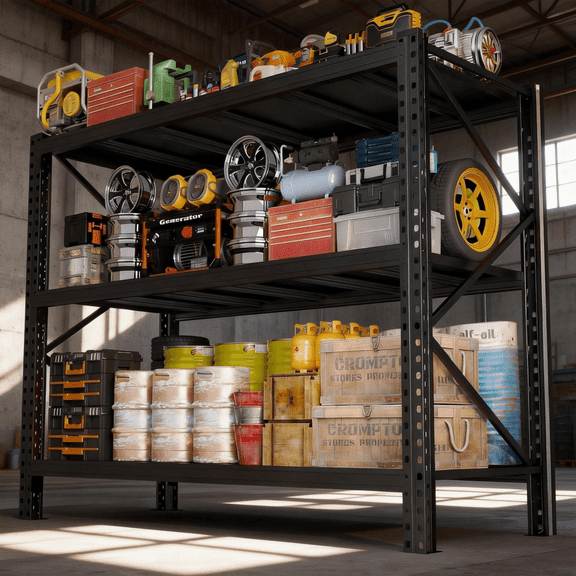 48”W Garage Shelving Units, 3000LBS Storage Shelves Heavy Duty, 20" Deep Metal Shelving Rack, 3 Tier Large Tall Industrial Shelving , Adjustable Standing Shelf for Warehouse / Shop 48"W x 24"D x 63"H