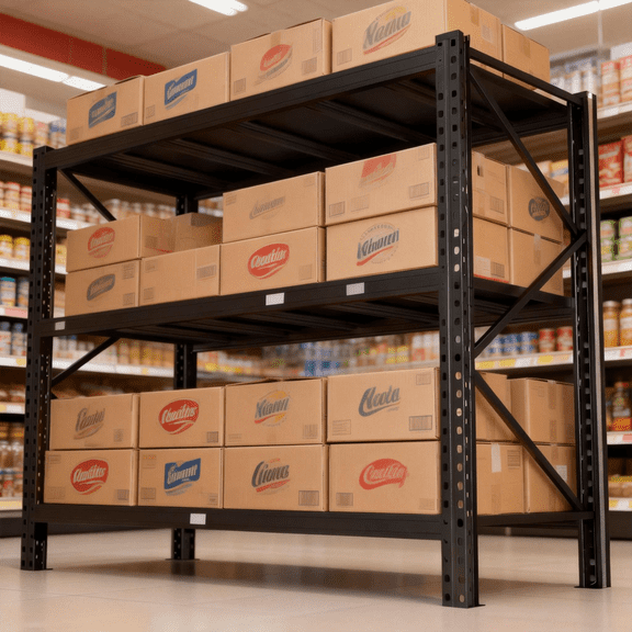 48" W Heavy Duty Garage Shelving Units,3000LBS Large Storage Shelves,Black Metal Garage Shelves,Steel Shelf,Industrial Shelving for Shop,Warehouse,Basement,48"W x 20"D x 63"H