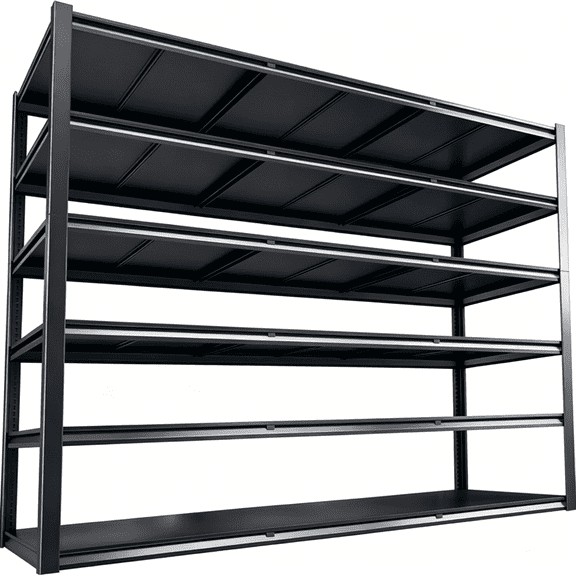 72“H × 36“W Large Shelving Unit with Fence, 5-Tier Heavy-Duty Metal Garage Shelving, 3300 LBS Adjustable Industrial Storage Shelves for Garage, Warehouse, School, Commercial, Business