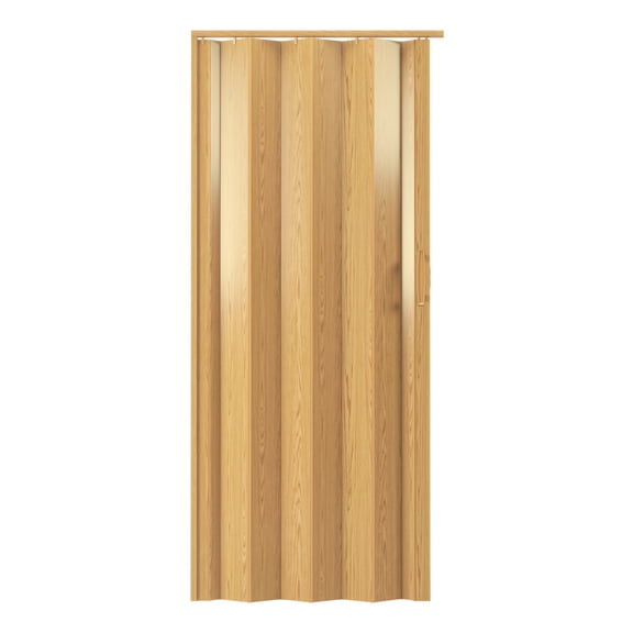 48" W PVC Accordion Folding Door Gold Finish, Space-Saving Room Divider with Magnetic Closure, Hardware Included for Closet, Bedroom & Indoor Passageways