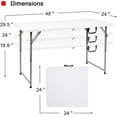 thumbnail image 1 of 48" W x 24" D x 29.5" H - 4FT Adjustable Height Heavy Duty Plastic Fold-in-Half Foldable Table，White Portable Folding Table with Carrying Handle for Camping & Party, 1 of 6