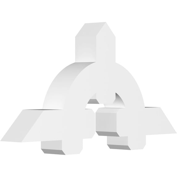 48"W x 24"H x 6"D x 6"F, 12/12 Pitch, Ericson Architectural Grade PVC Gable Bracket