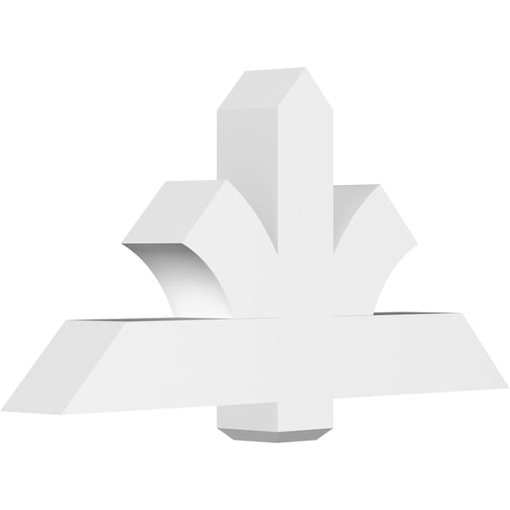 48"W x 24"H x 6"D x 6"F, 12/12 Pitch, Redmond Architectural Grade PVC Gable Bracket