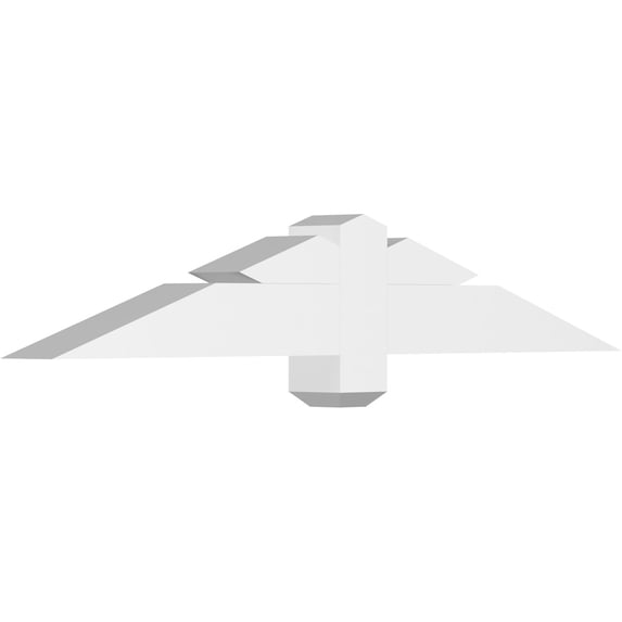 48"W x 8"H x 4"D x 4"F, 4/12 Pitch, Kennewick Architectural Grade PVC Gable Bracket