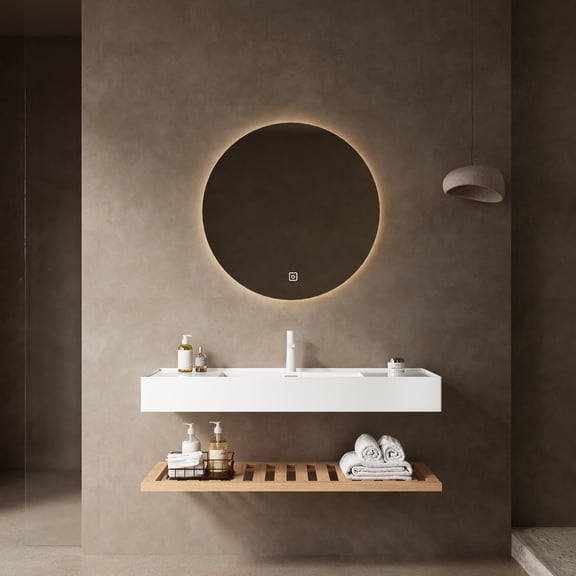 48" Wall - Mounted Bathroom Vanity | Minimalist Functionality for Bathroom Decor | Acrylic Basin with Sink Hole Cover | Prevents Water Leakage and Simple Assembly