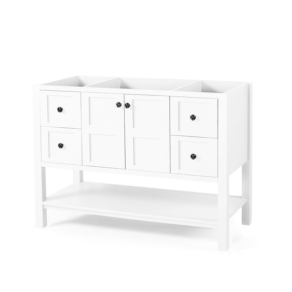 48'' White Bathroom Piece - Contemporary Style - Customizable Top - Adapt to Your Taste