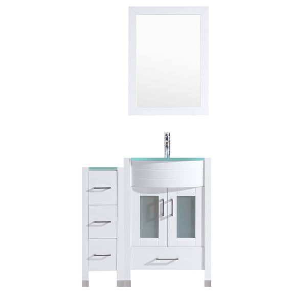 48 White Vanity Set - One 36 Sink Base, One 12 Drawer Base (LV3-C3-48-W)