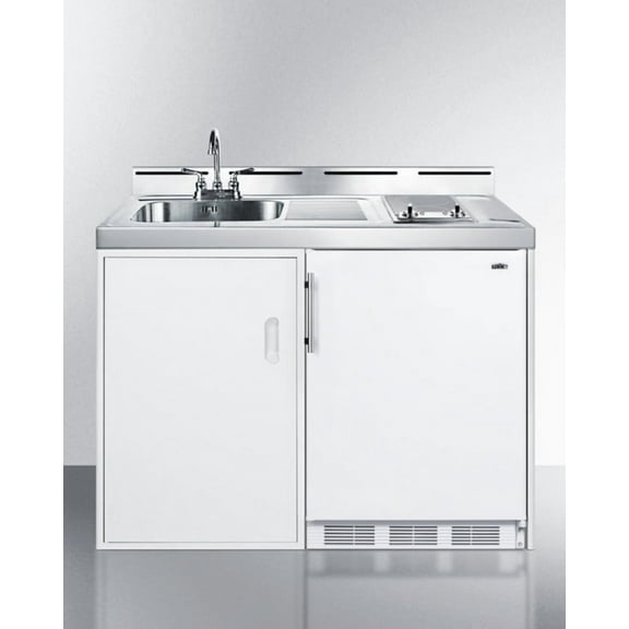 48" Wide All-In-One Kitchenette, Glass Burners