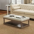 thumbnail image 1 of Rectangular Upholstered Tufted Linen Fabric Ottoman Bench,Padded Bench with Solid Wood Shelf-Linen,Comes with Storage,Coffee Table,Tufted Living Room Design, 1 of 7