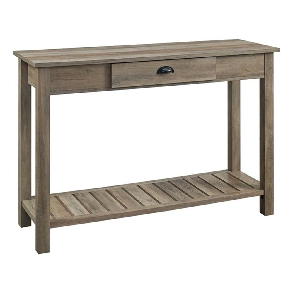Rustic Farmhouse 48" Black Wood Entry Console with Storage