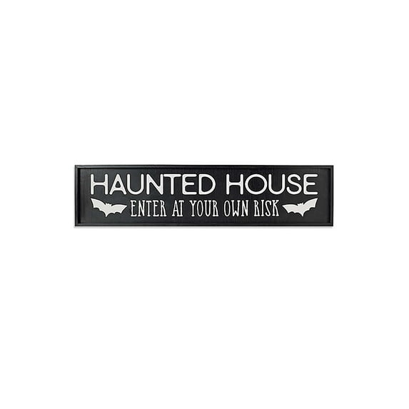 48" Wood Halloween Haunted House Sign