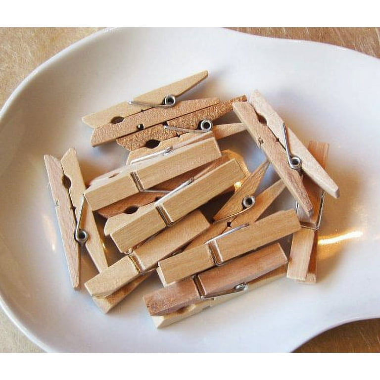20pcs 1-inch Miniature Wooden Crafts With Strong Clips For Photos