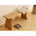 thumbnail image 1 of 48” Wooden Dining  Solid Natural Edge Wood Dining  Indoor Kitchen Table Benches Entryway Benches for Rustic Home Décor Furniture, 1 of 7