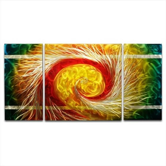 48 X 24 in. The Phoenix 3-Paneled Handmade Metal Wall Art