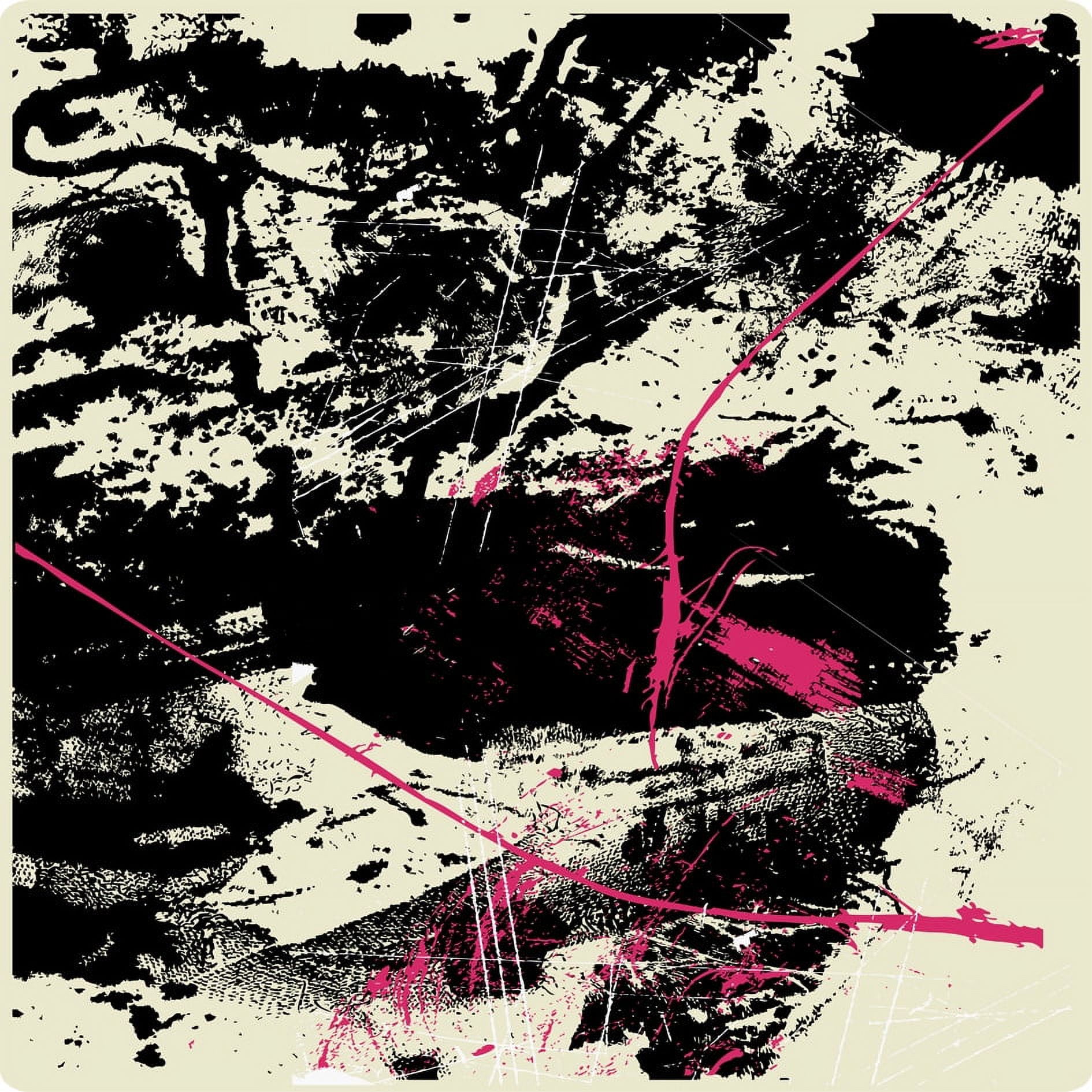 48" Black, Beige, and Pink Abstract Canvas Wall Art