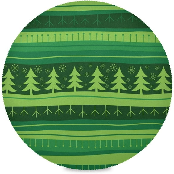 48"X 48" Green Christmas Tree Elastic Fitted Edged Round Tablecloth Fade Resistant Anti-Shrink Table Cloth Washable Table Cover for Banquet Home Indoor or Outdoor