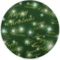 thumbnail image 1 of 48"X 48" Green Gold Christmas Elastic Fitted Edged Round Tablecloth Fade Resistant Anti-Shrink Table Cloth Washable Table Cover for Banquet Home Indoor or Outdoor, 1 of 7