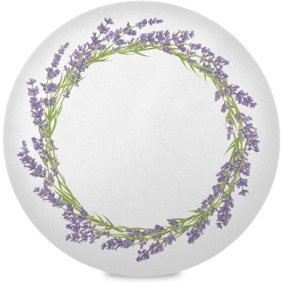 48"X 48" Lavender Circle Elastic Fitted Edged Round Tablecloth Fade Resistant Anti-Shrink Table Cloth Washable Table Cover for Banquet Home Indoor or Outdoor