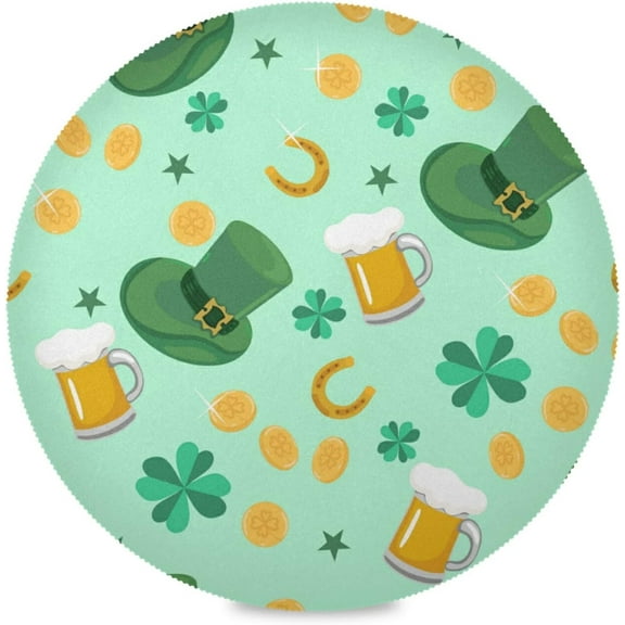 48"X 48" Patricks Day Elastic Fitted Edged Round Tablecloth Fade Resistant Anti-Shrink Table Cloth Washable Table Cover for Banquet Home Indoor or Outdoor