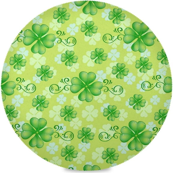 48"X 48" Shamrock Clover St Patrick's Day, Elastic Fitted Edged Round Tablecloth Waterproof Anti-Shrink Soft Polyester Table Cloth Washable Table Cover for Banquet Home Indoor or Outdoor