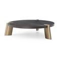 thumbnail image 1 of 48" X 48" X 13" Wenge Veneer Stainless Steel Coffee Table, 1 of 2