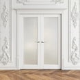 thumbnail image 1 of 48" X 80" 1-Lite Interior Glass French Door Frosted Double Doors With Installation Hardware Kit /Handles, 1 of 8