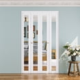 thumbnail image 1 of 48" X 80" Double 1-Lite Mirrored Door Solid Core Manufactured Wood Bi-Fold Door With Installation Hardware Kit(Closet, Pantry door), 1 of 8
