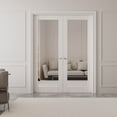 thumbnail image 1 of 48" X 80" Interior Mirrored French Doors Primed Double French Doors With Hardware Kit Handles, 1 of 8