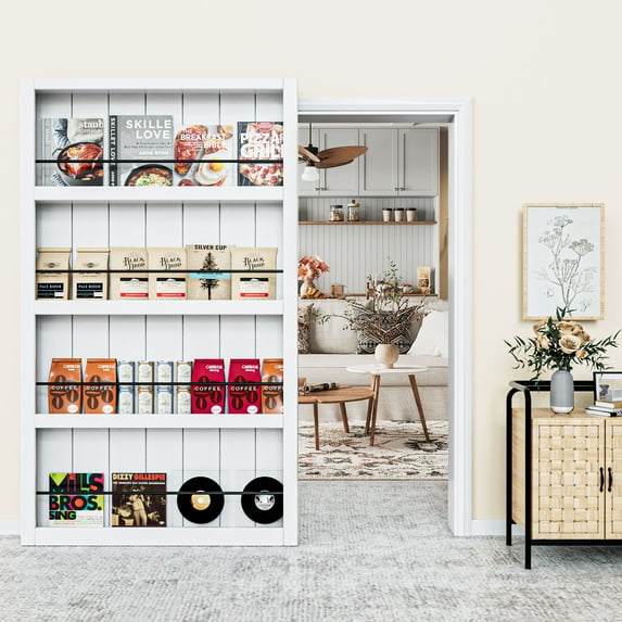 48" X 84" 𝑮𝒉𝒐𝒔𝒕 𝑫𝒐𝒐𝒓 Bookshelf-Style Hidden Door with Concealed Sliding Track Hardware Kit for Opening
