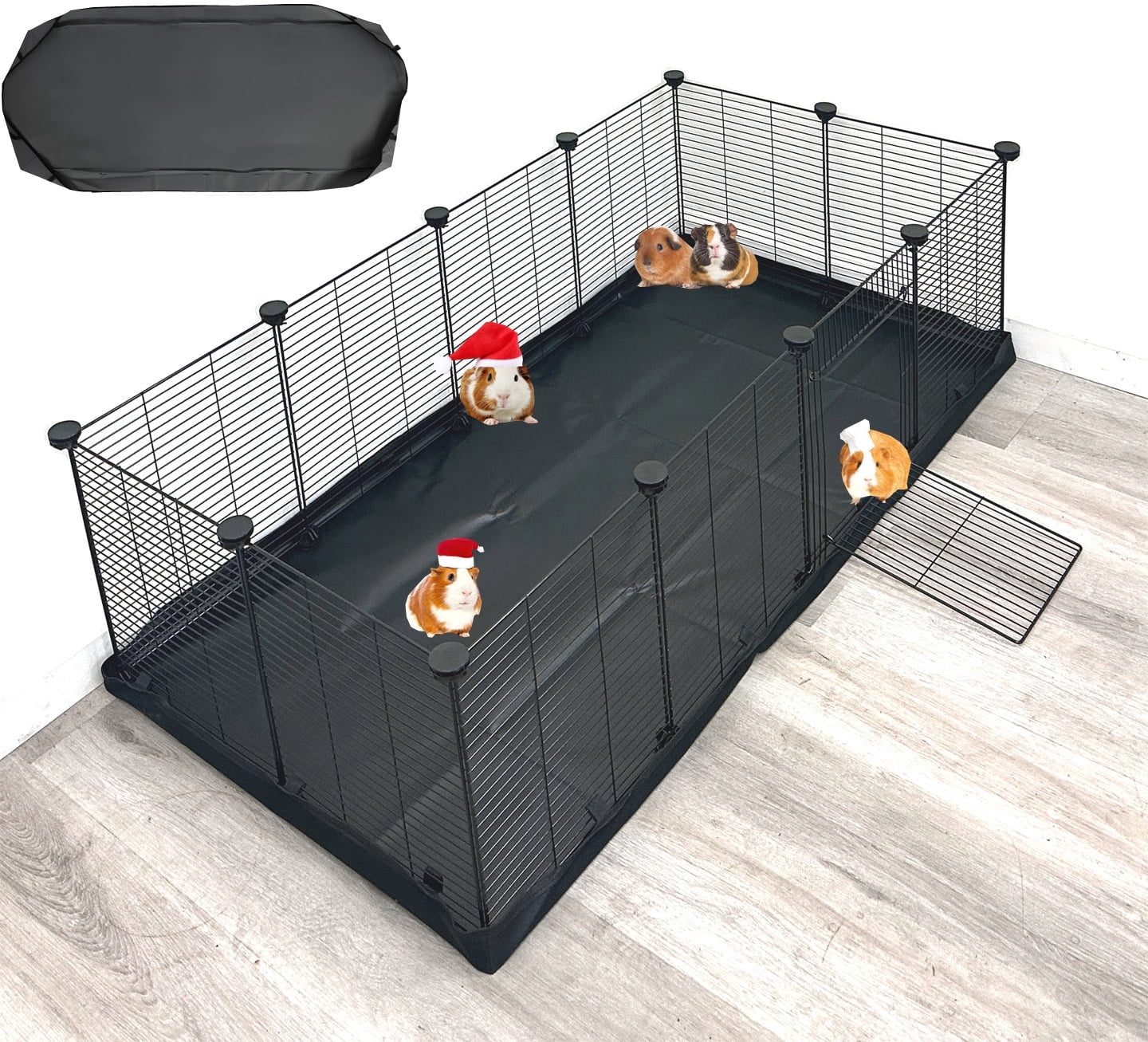 48" X-Large Guinea Pig Rabbit Habitat Enclosure Hamster Critters Playpen Center Divider Access Door Mouse Mice Gerbil Hedgehog Bunny Play Ground with Canvas Bottom