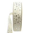thumbnail image 1 of 48 Yards 1 Inch Wide Stars Printed Ribbons, Ribbons with Stars for Hair Bows Gift Wrapping and CraftBeige, 1 of 4