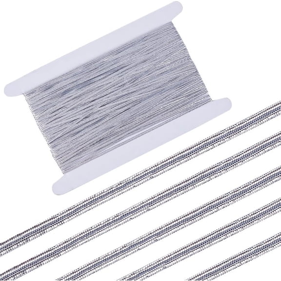 48 Yards Flat Nylon Elastic Cord/Band with Rubber Inside Webbing Garment Sewing Accessories Light Grey 3mm DIY