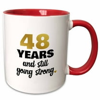 3drose, 48 Year Anniversary Still Going Strong Gift for 48th Wedding Anniversary, 11oz Two-tone Red Mug