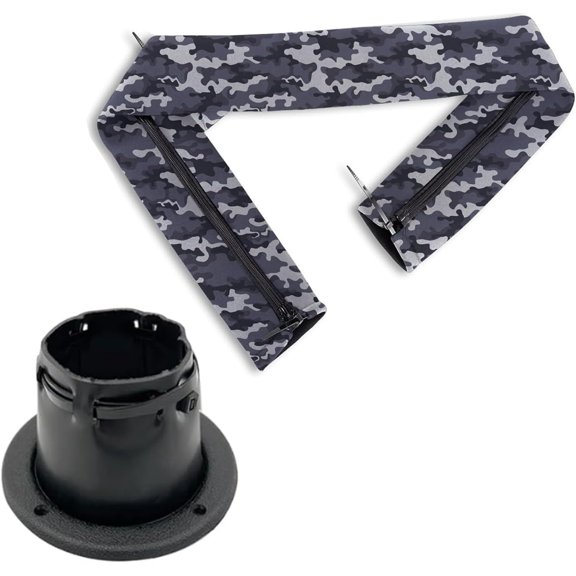 48" Zippered Neoprene Cable Sleeve with Marine Cable Boot Diameter 4 2/5" and Cable Tie, Outboard Rigging Hose and Trolling Motor Wire Protection Kit, Organized Cable Management (Camouflage Blue)