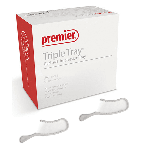 48/bx Dual Arch Impression Triple Tray Sideless Posterior - Premier Made in USA