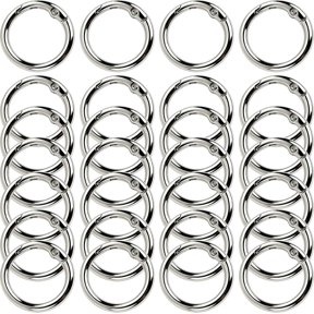 48 count 1inch Trigger Spring O Rings Round, Metal Ring Round Carabiner Clips for Keyrings Buckle, Bags,Purses