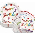48 count Happy Birthday Decorations, Birthday Plates and Napkins, 7 ...