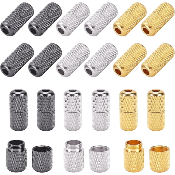 48 count Shoelaces Buckle Lock 3 Color No Tie Lace Lock Brass Turnbuckle Connector Repair Shoe Lace Tips Replacement End for Athletic Running Sneakers Fits Hiking Boots