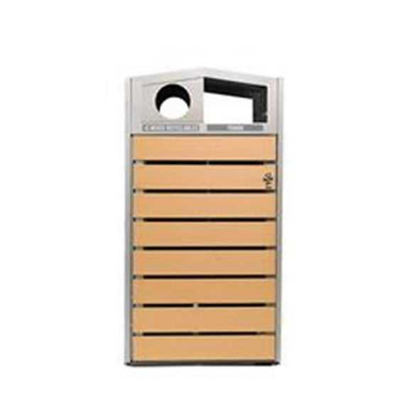 48 gal Woodview Double-Sided Waste & Recycling Center