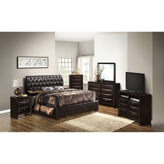 48"h X 83"d 57"w Dark Brown Bedroom Bed, Modern Essential, And Simple To Construct Furniture Piece, 83"d, Contemporary Design, Easy Assembly Process