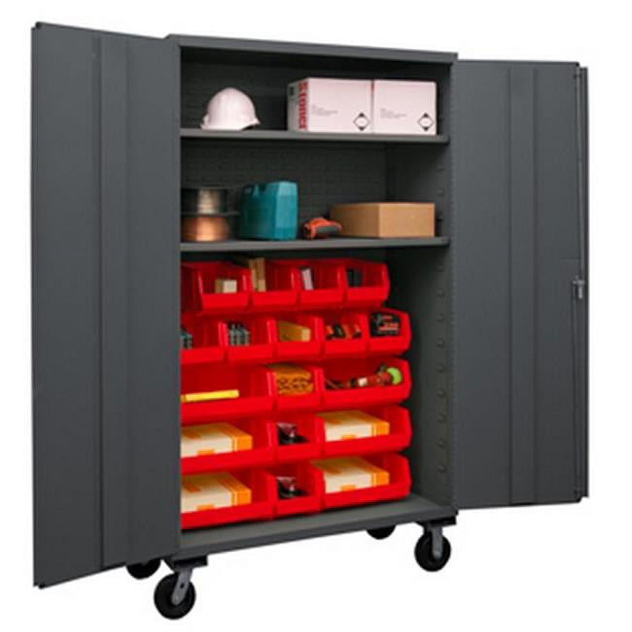 48 in. 16 Gauge Flush Door Style Lockable Mobile Storage with