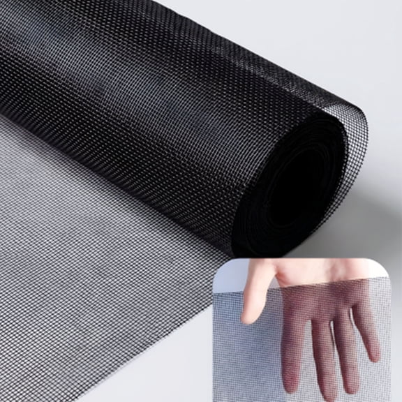 48 in × 48 ft Black 304 Stainless Steel Window Screen Roll, High-Transparency Outdoor Mesh, Easy to Cut and Install