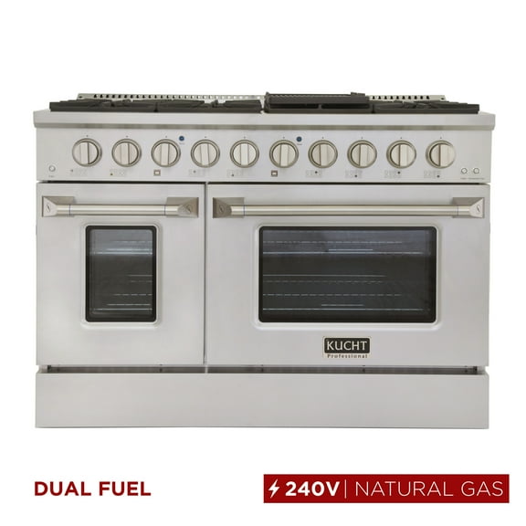 48 in. 6.7 cu. ft. Dual Fuel Range for Natural Gas in Stainless Steel