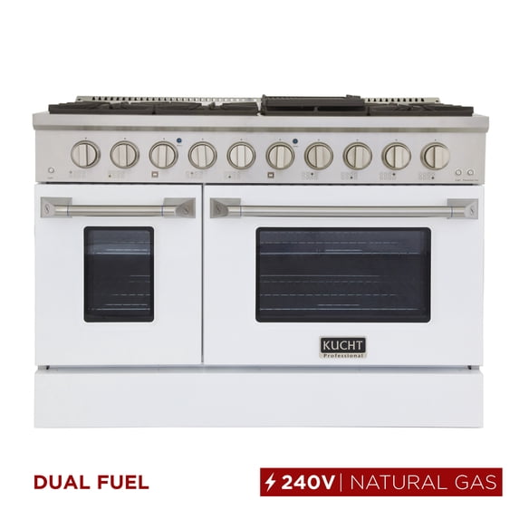 48 in. 6.7 cu. ft. Dual Fuel Range for Natural Gas in White
