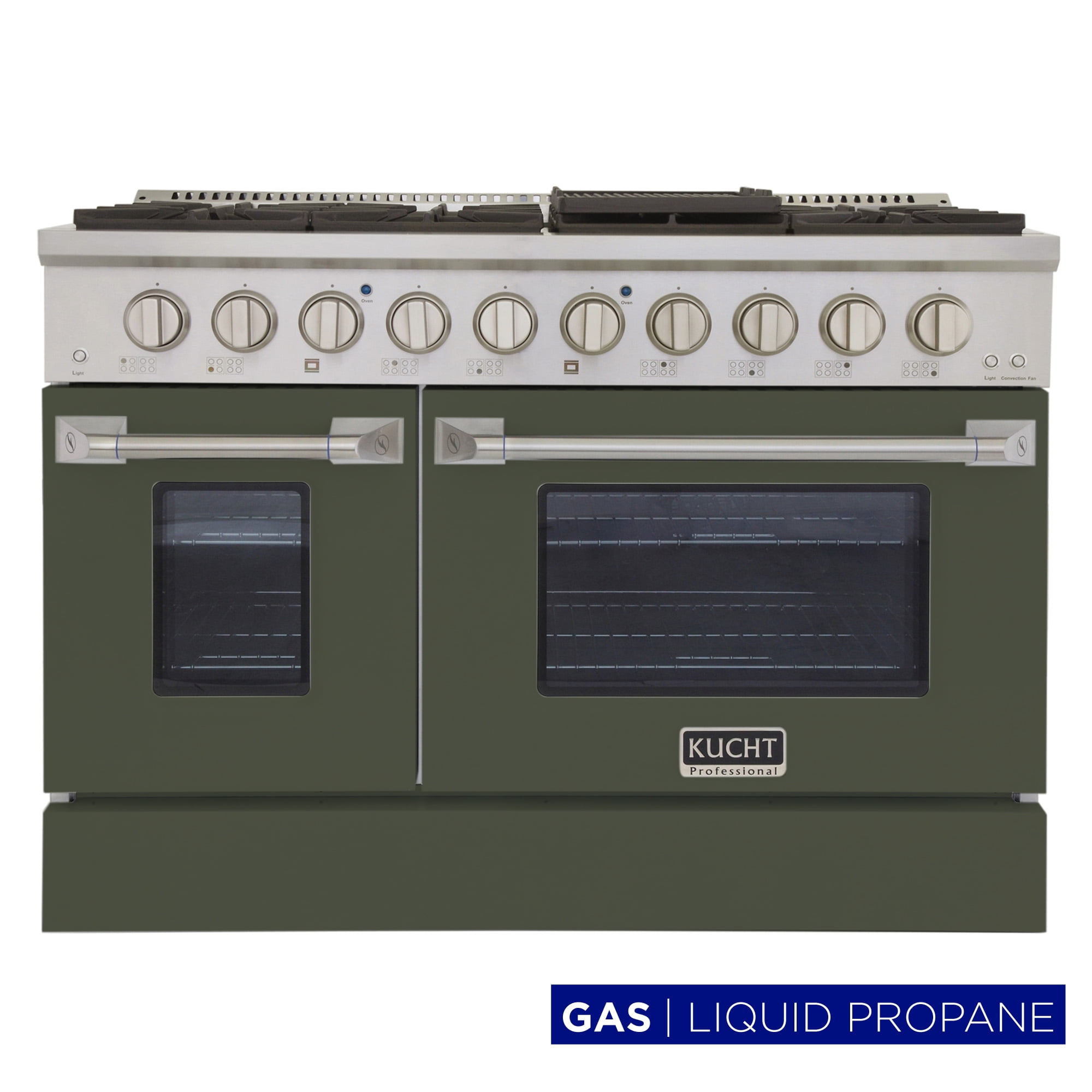 48 in. 6.7 cu. ft. Propane Gas Range with Convection Oven in Olive Green