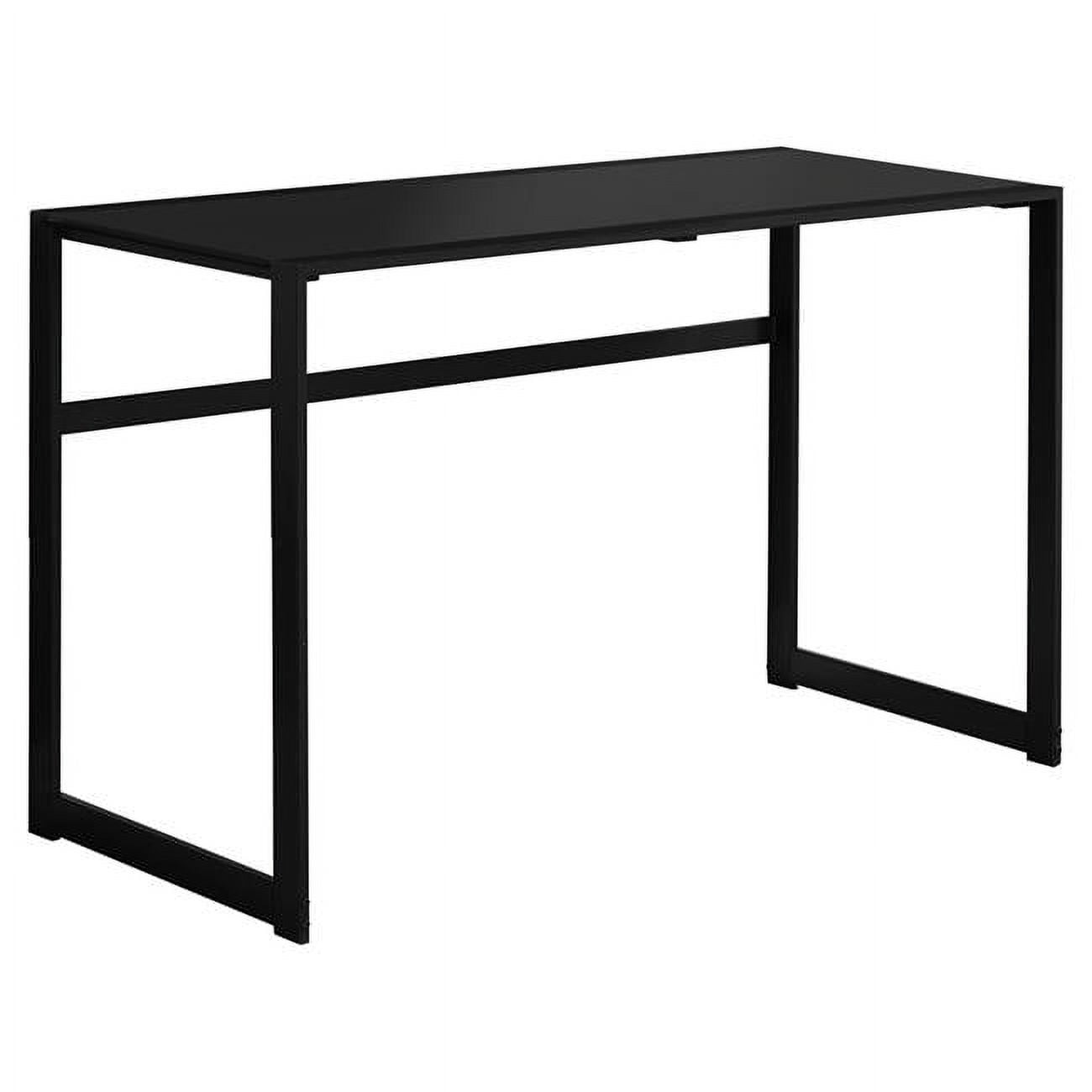 Contemporary 48" Black Tempered Glass Home Office Desk with Drawer