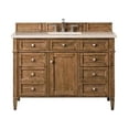 thumbnail image 1 of 48 in. Brittany Single Vanity with 3 CM Eternal Marfil Quartz Top, Saddle Brown, 1 of 1