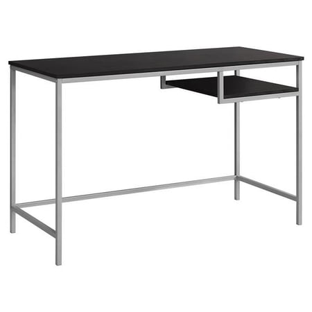 48 in. Cappuccino & Silver Metal Computer Desk